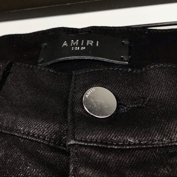 AMIRI Black Broken Wax Stack Skinny Jeans Size 29 - Picture 4 of 8